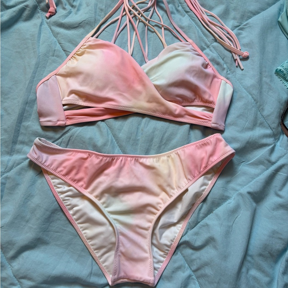 PINK Victoria's Secret Blush and Cream Bikini Bottom